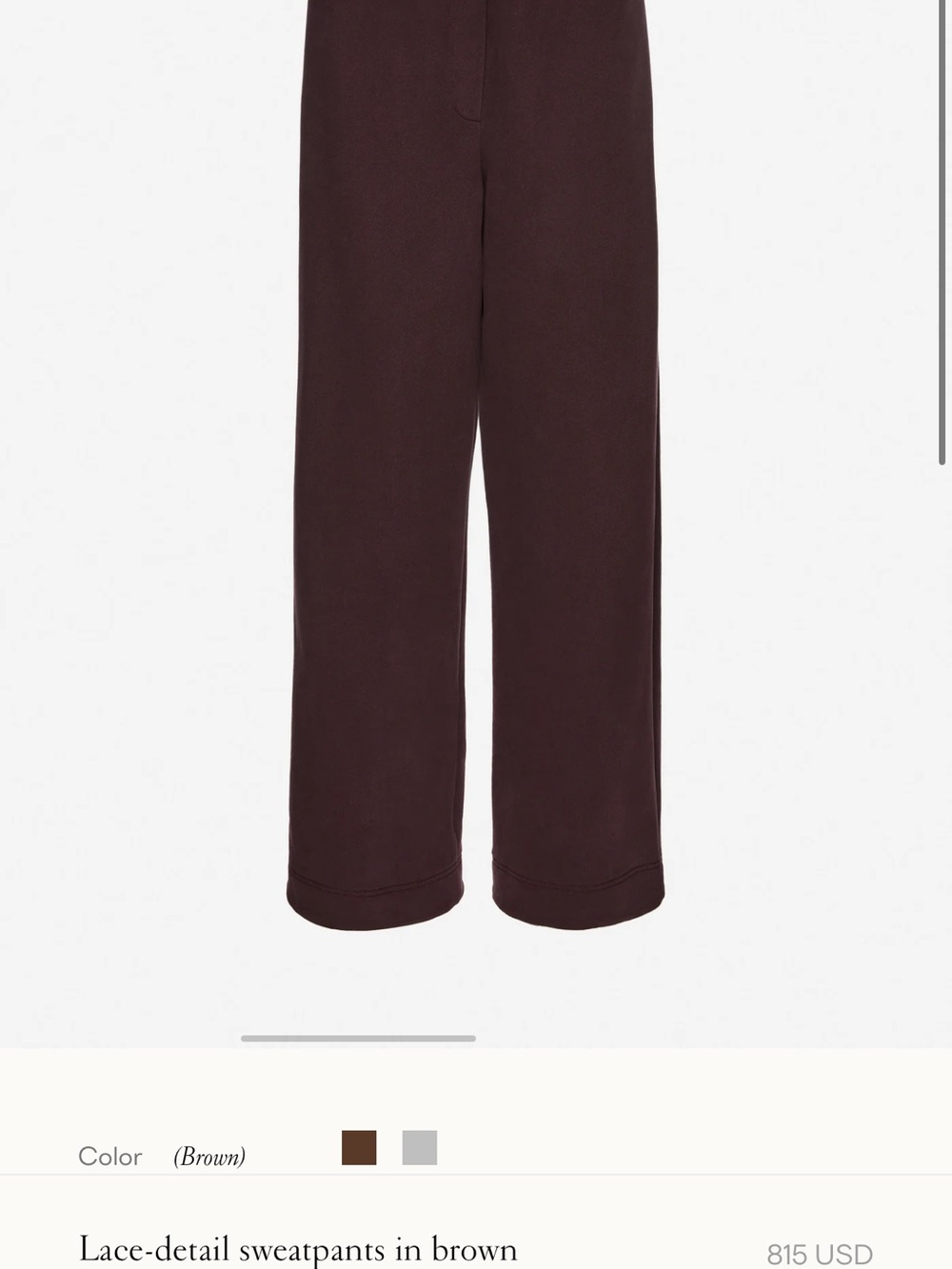 Magda Butrym Brown Lace-Trim Men's Sweatpants